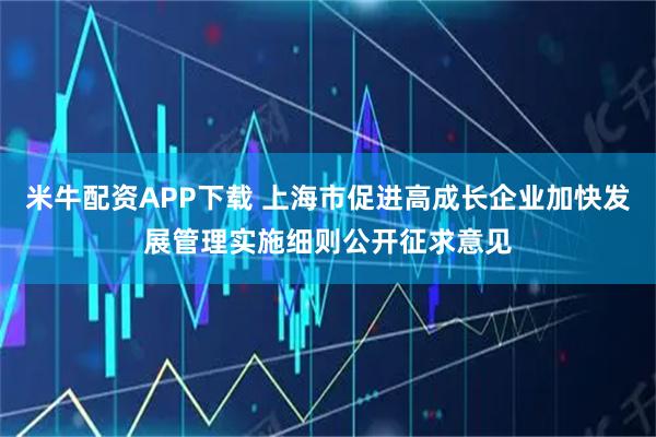 米牛配资APP下载 上海市促进高成长企业加快发展管理实施细则公开征求意见